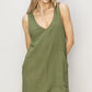 HYFVE V-Neck Sleeveless Romper with Pockets Moss Rompers
