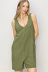 HYFVE V-Neck Sleeveless Romper with Pockets Moss Rompers