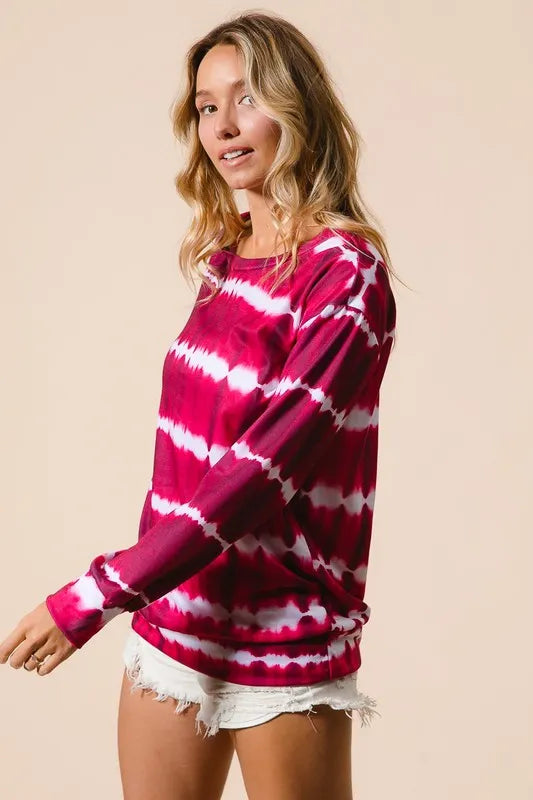 BiBi Tie Dye Print Terry Sweatshirt Sweatshirts