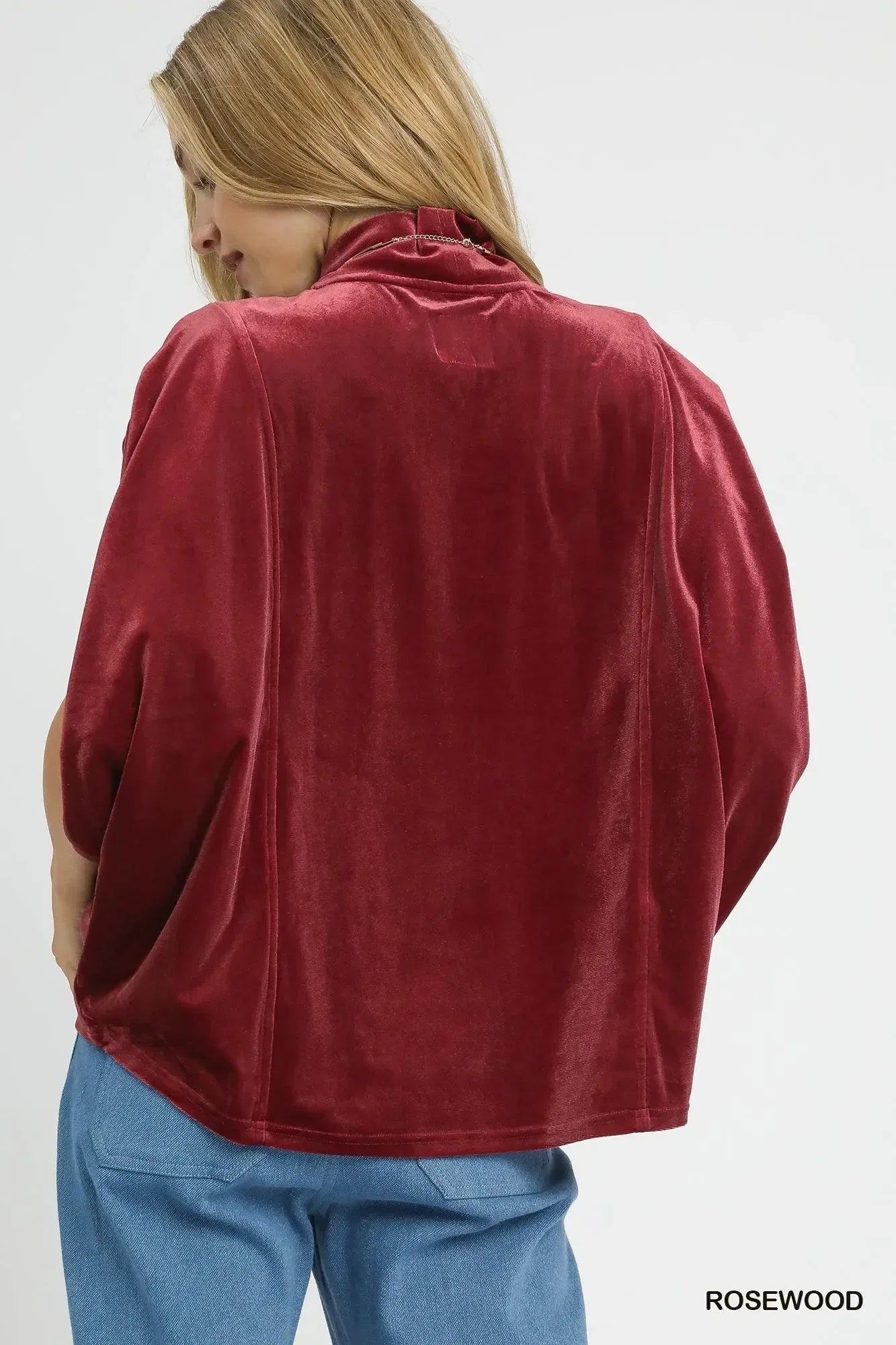 Umgee Velvet Mock Neck Sleeveless Blouse - DAVERRI FASHIONS