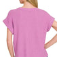 Zenana Rolled Sleeve Top and Pants Sweater Set