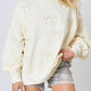 Pearl Embellished Bow Long Sleeve Sweatshirt - DAVERRI FASHIONS