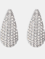 Stainless Steel Inlaid Zircon Teardrop Earrings | Earrings Daverri Fashions
