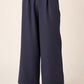 Mittoshop Inverted Pleat Detail Wide Leg Pants Navy Pants