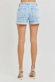RISEN Full Size High Rise Belted Roll Up Shorts Plus Size | Shorts Daverri Fashions