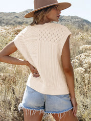 Cable Knit Dolman Sweater Vest | Sweater Vests Daverri Fashions