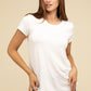 Flowy Round Hem Rayon Short Sleeve Top T-Shirts