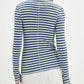 Daverri Fashions Exposed Seam Striped Turtleneck Long Sleeve T-Shirt - DAVERRI FASHIONS