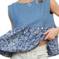 ADORA Sleeveless Denim Contrast Top - DAVERRI FASHIONS
