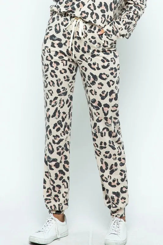 BiBi Leopard Casual Pants with Side Pockets | Lounge Pants Daverri Fashions