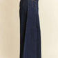 Davi & Dani Patch Pocket Wide Leg Culotte Jeans - DAVERRI FASHIONS