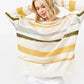And The Why Abstract Striped Light Weight Loose Sweater - DAVERRI FASHIONS