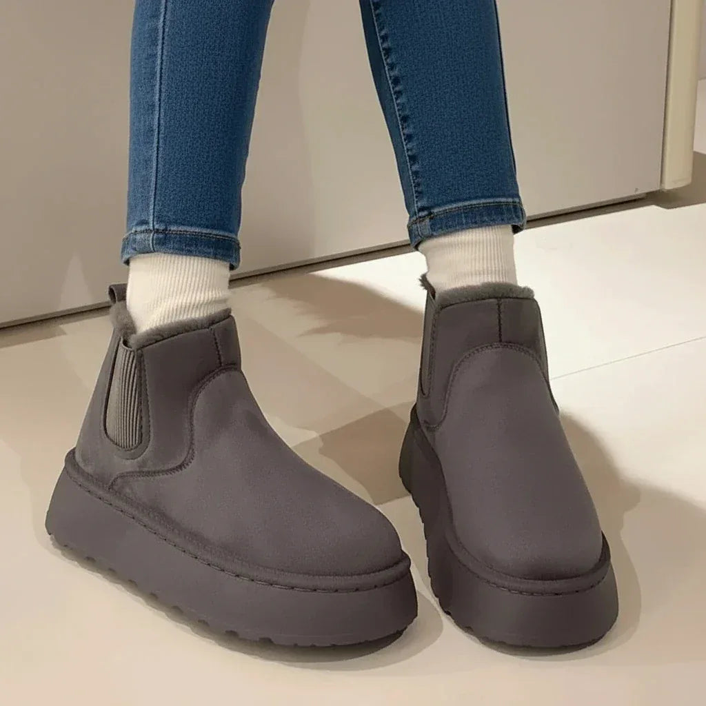 Round Toe Platform Ankle Boots - DAVERRI FASHIONS