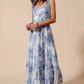 SO ME Floral Print Flowy Maxi Dress with Lace Ribbon Tie