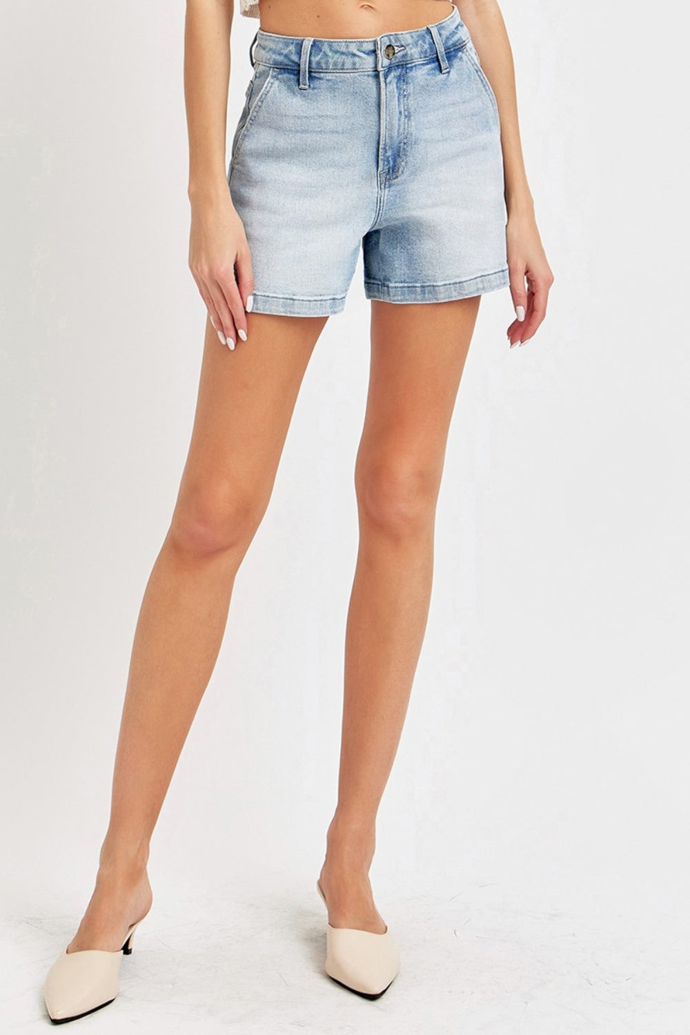 Risen Full Size High Rise Denim Shorts Denim Shorts