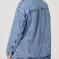 Button Up Collared Neck Plush Denim Jacket - DAVERRI FASHIONS