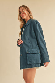 Aemi + Co Seam Detail Button Up Jacket with Pockets