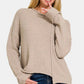 Zenana Asymmetric Hem Drop Shoulder Sweater Ash Mocha Sweaters