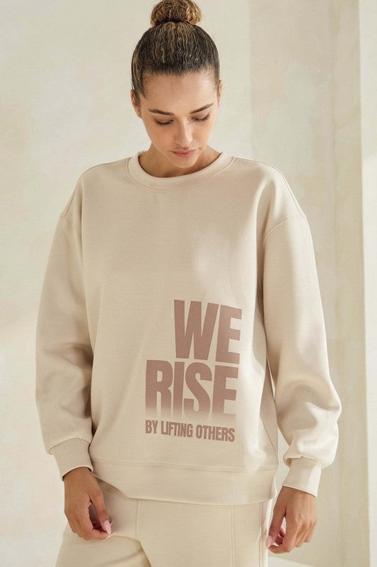 Oat We Rise by Lifting Others Ultra Comfy Sweatshirt Plus Size | Sweatshirts Daverri Fashions