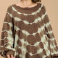 Umgee Full Size Ribbed Hem Tie Dye Round Neck Sweater Plus Size - DAVERRI FASHIONS