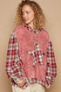 POL Star Patch Plaid Long Sleeve Hooded Top - DAVERRI FASHIONS
