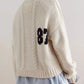 Number 87 Oversized Cable Knit Sweater - DAVERRI FASHIONS