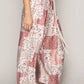 POL Drawstring Floral Patchwork Wide leg Pants - DAVERRI FASHIONS