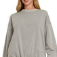 Zenana Soft Fleece Pigment Dye Round-neck Sweatshirts - DAVERRI FASHIONS