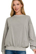 Zenana Soft Fleece Pigment Dye Round-neck Sweatshirts - DAVERRI FASHIONS