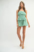 MABLE Gingham Tube Top and Shorts Set Kelly Green