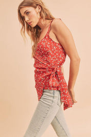 Aemi + Co Ditsy Floral Surplice Adjustable Straps Cami | Camisoles Daverri Fashions