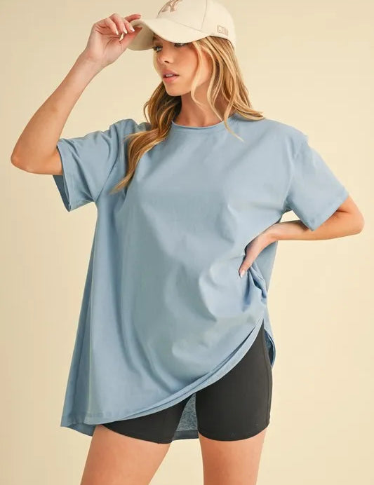 Aemi+Co Round Neck Short Sleeve Oversized T-Shirt | Daverri Fashions