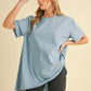 Aemi+Co Round Neck Short Sleeve Oversized T-Shirt - DAVERRI FASHIONS