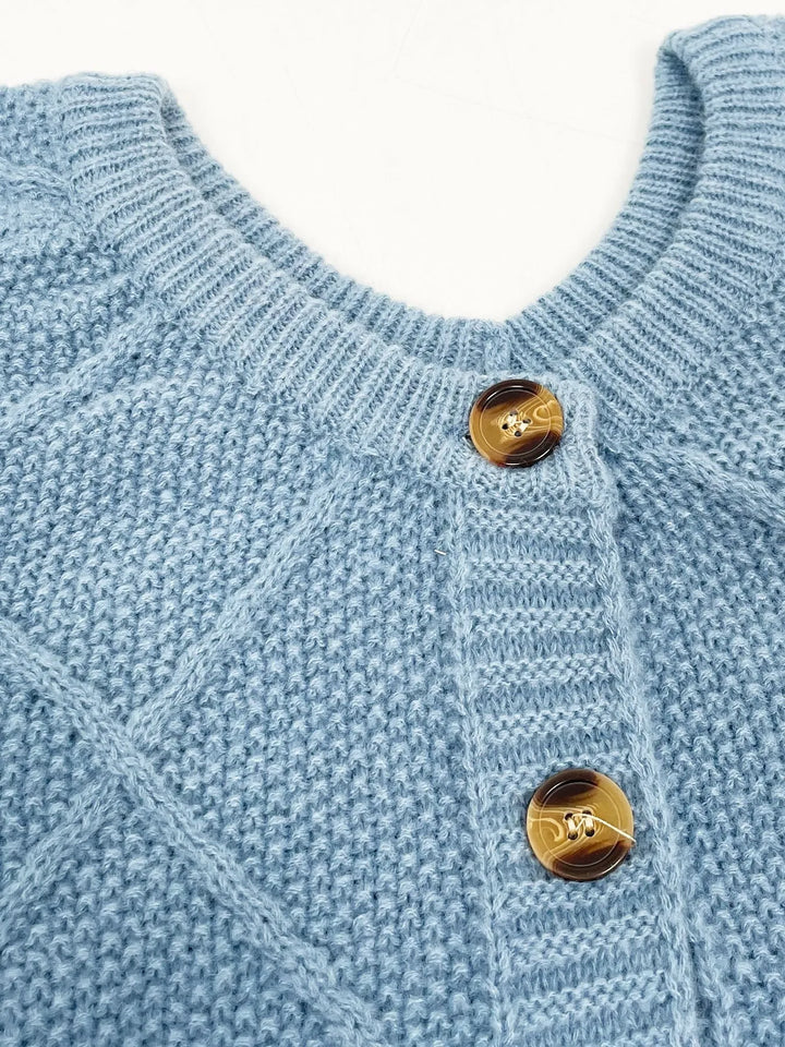 Button-Front Long Sleeve Cardigan | Cardigans Daverri Fashions