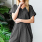 Heimish Full Size Short Sleeve Ribbed Romper with Pockets Charcoal