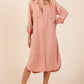 Mittoshop Button Down Long Sleeve Shirt Dress - DAVERRI FASHIONS