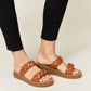 Woven Dual Band Platform Sandals SLIDES