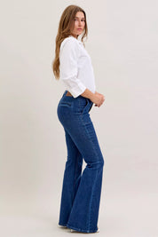 Judy Blue High Waist Flare Jeans with Front Patch Pockets | Jeans Daverri Fashions