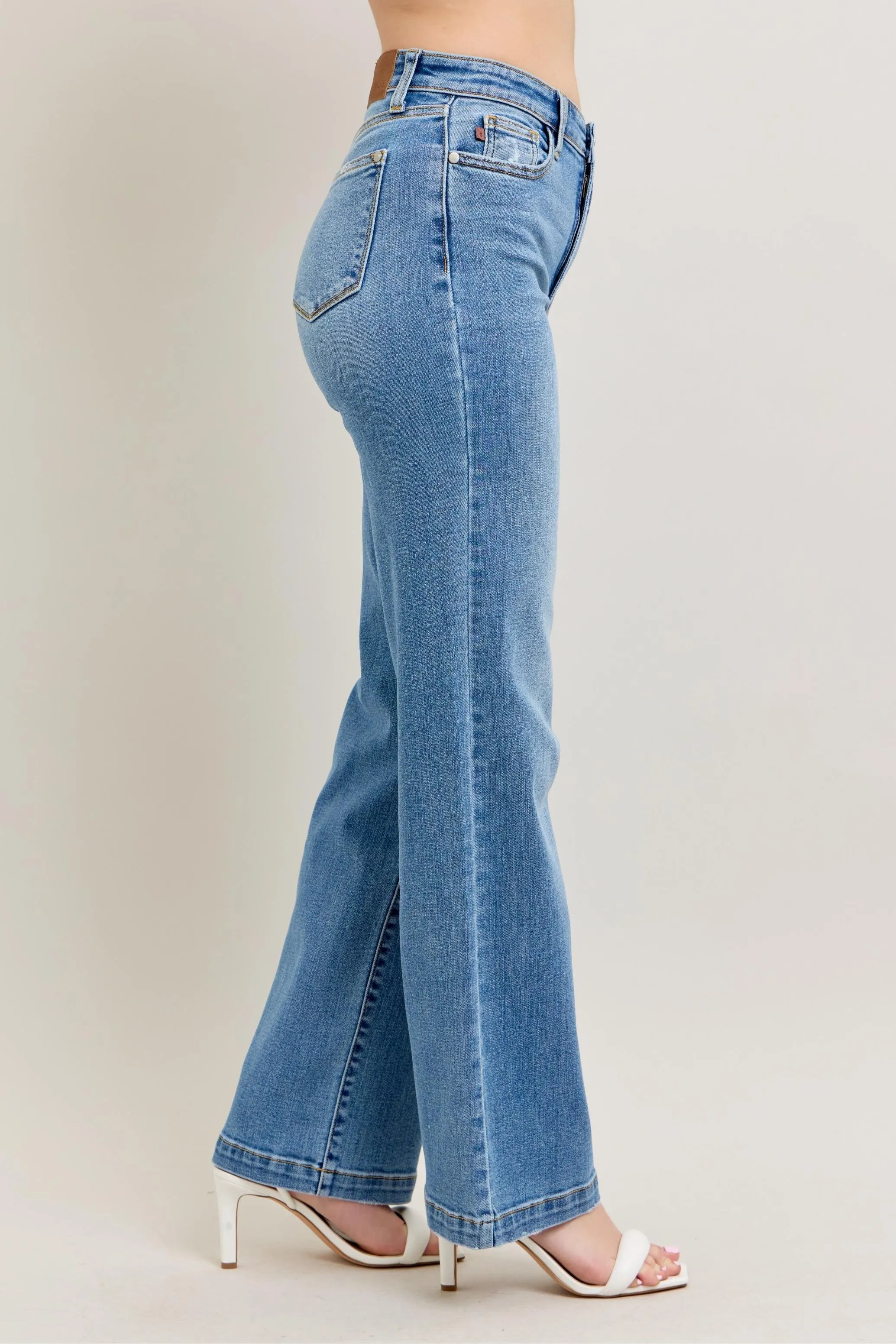 Judy Blue Full Size High Waist Straight Jeans Plus Size | Jeans Daverri Fashions