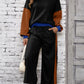 Color Block Round Neck Top and Pants Set - DAVERRI FASHIONS