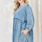 HEYSON Full Size Oversized Denim Babydoll Dress Babydoll Dresses