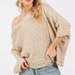SAGE + FIG Distressed Asymmetrical Open Stitch Sweater - DAVERRI FASHIONS