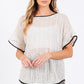 GeeGee Contrast Trim Short Sleeve Knit Cover Up - DAVERRI FASHIONS