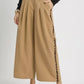 Umgee Front Pleated Wide-Leg Pants with Contrast Trim - DAVERRI FASHIONS