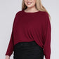 Zenana Plus Batwing Sleeve Knit Top-Casual Comfort Shirts & Tops