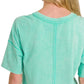 Zenana Acid Washed Short Sleeve Tee & Shorts Set Outfit Sets