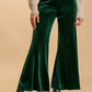 Umgee High Rise Elastic Waist Flare Pants Dark Green