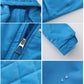Bright blue quilted waterproof Daverri Fashions hooded windproof coat