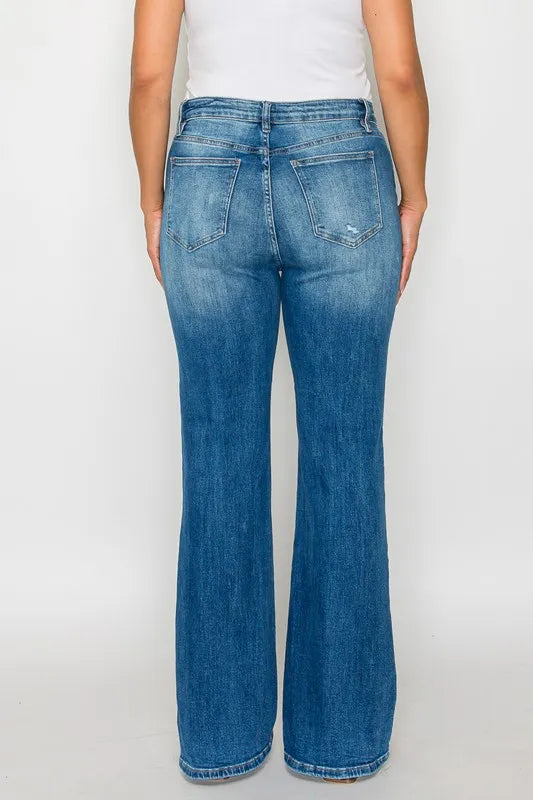 bytos Full Size Distressed High Rise Jeans with Pockets | Jeans Daverri Fashions