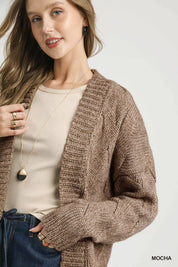 Umgee Chunky Cable Knit Open Front Cardigan | Cardigans Daverri Fashions